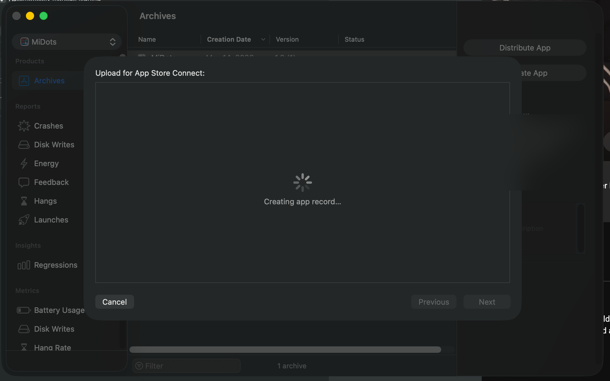Creating app record spinner