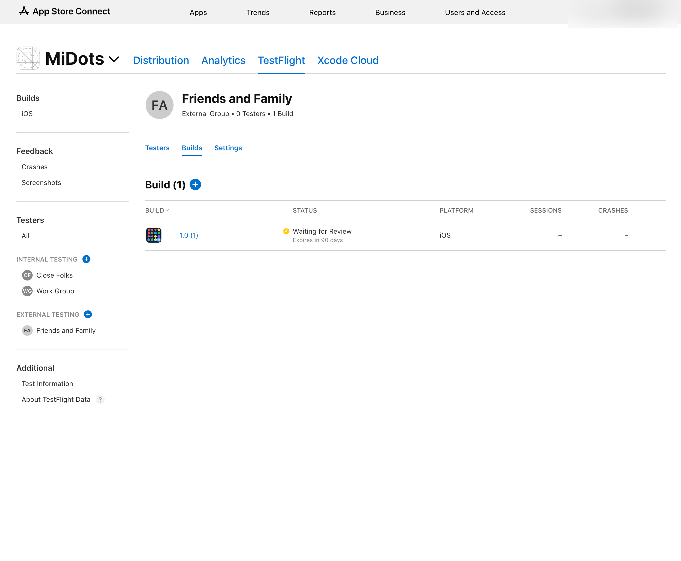 Waiting for Review status in group